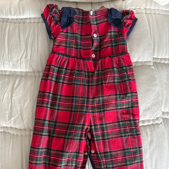 TBBC Ryleigh Romper in Society Prep Plaid Red with Nantucket Navy - Picture 2 of 5